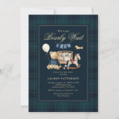 Tartan “We Can Bearly Wait” Bear Baby Shower Kaart (Voorkant)