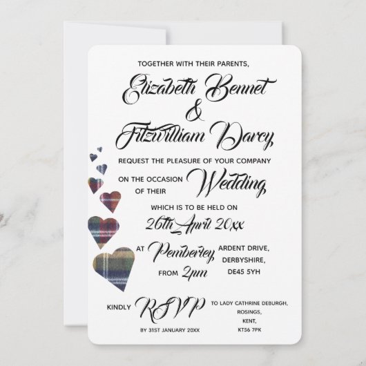 Tartan Weddenschap Kaart (Achterkant)