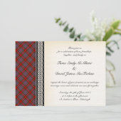 Tartan Wedding Invitation Kaart (Staand voorkant)