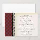 Tartan Wedding Invitation Kaart (Voorkant / Achterkant)