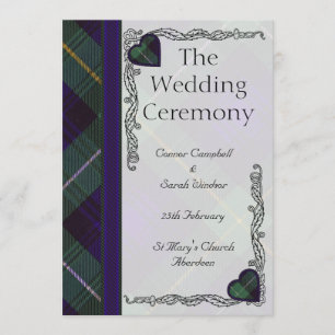 Tartan Wedding-programma - Campbell van Argyll Programmakaart