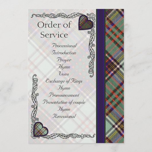 Tartan Wedding Programme - Anderson Programmakaart (Achterkant)