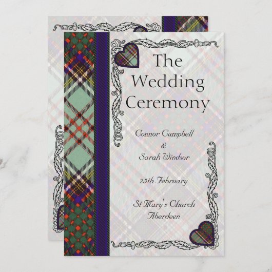 Tartan Wedding Programme - Anderson Programmakaart (Voorkant / Achterkant)