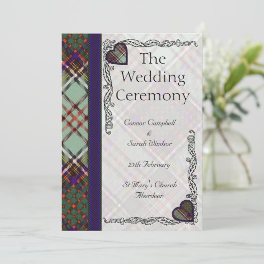 Tartan Wedding Programme - Anderson Programmakaart (Staand voorkant)