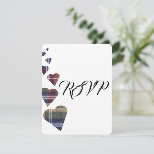 Tartan Wedding RSVP (Staand voorkant)