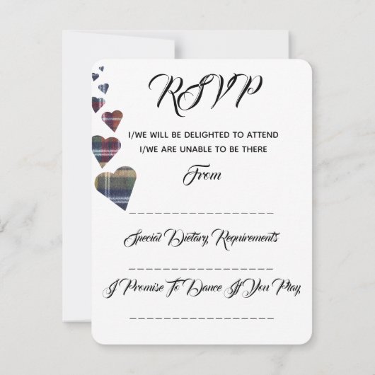 Tartan Wedding RSVP (Achterkant)