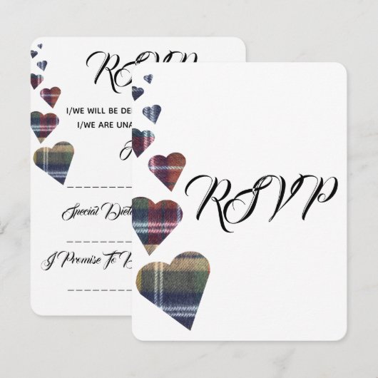 Tartan Wedding RSVP (Voorkant / Achterkant)