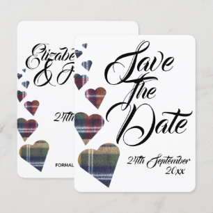 Tartan Wedding Save the Date Kaart