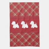 Tartan Westie liefhebbers Theedoek (Verticaal)