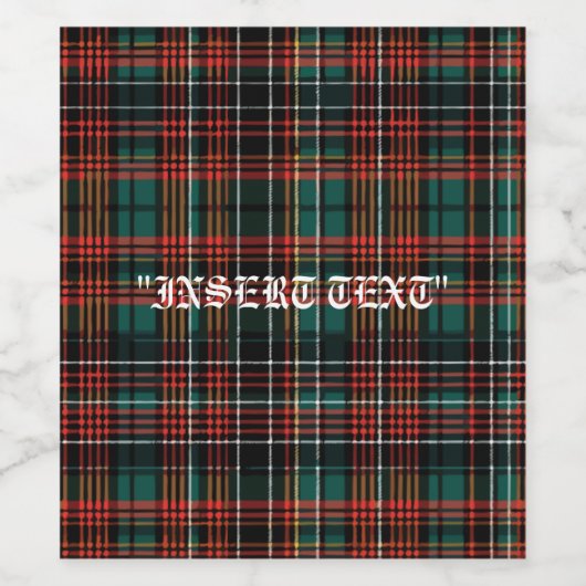 Tartan Wijn Etiket (Enkel label)
