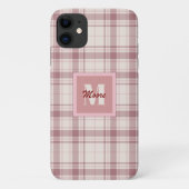 Tartan - wit cement met roze huiden Case-Mate iPhone case (Achterkant)
