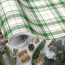 Tartan - wit-groen-karamel goud cadeaupapier