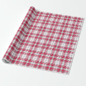 Tartan - Wit-Rood-Zwart Cadeaupapier (Uitgerold)