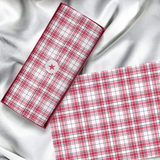 Tartan - Wit Rood Zwart Tissuepapier