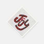 Tartan zet de witte baars op groen servet (Hoek)