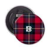 Tartan zonder Initiaal Button Flesopener (Voorkant)