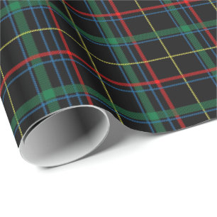 Tartan (zwart/groen/rood) cadeaupapier