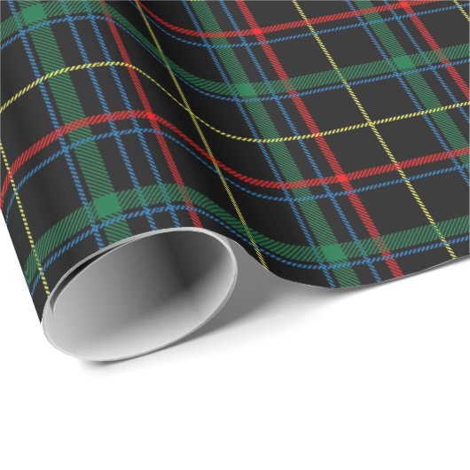 Tartan (zwart/groen/rood) cadeaupapier (Rol Hoek)