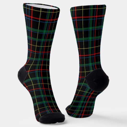 Tartan (Zwart, Groen & Rood)  Sokken (Gebogen)