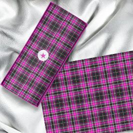 Tartan - Zwart Hot Pink White Tissuepapier
