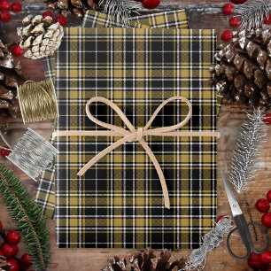 Tartan - zwart karamelGold offWhite Inpakpapier Vel