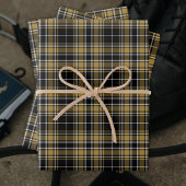 Tartan - zwart karamelGold offWhite Inpakpapier Vel