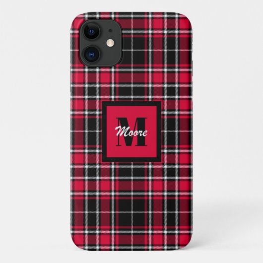 Tartan - Zwart Lumberjack Red en uit White Case-Mate iPhone Case (Achterkant)