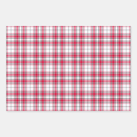 Tartan - Zwart-Rood-Wit Anders Inpakpapier Vel (Voorkant 3)
