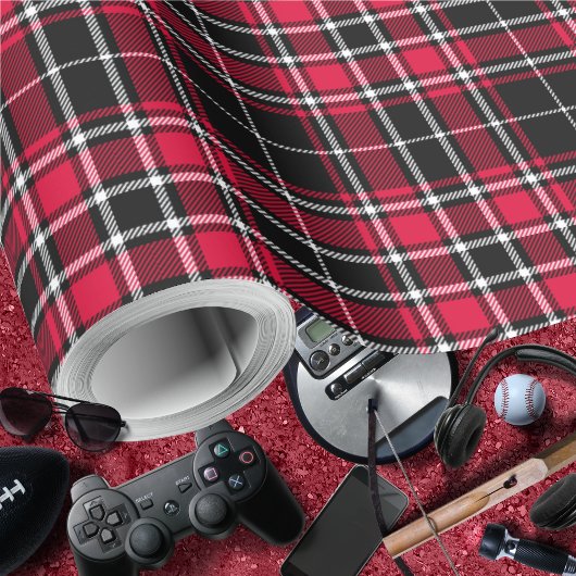 Tartan - Zwart-Rood-Wit Cadeaupapier