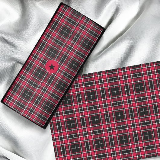 Tartan - Zwart Rood Wit Tissuepapier