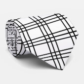 Tartan zwart-wit geruit stropdas (Opgerold)