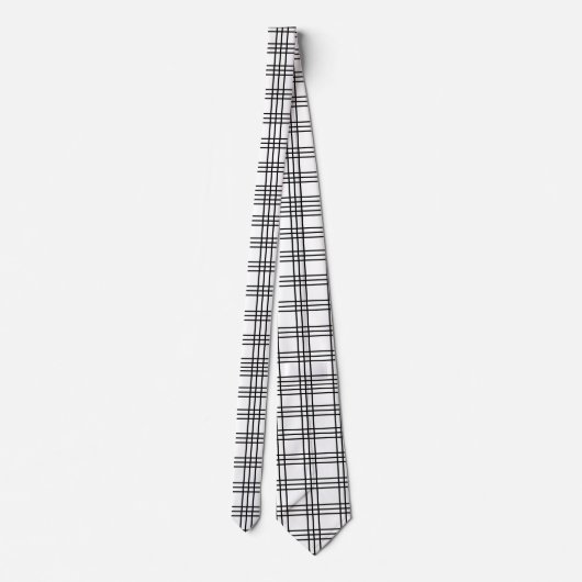 Tartan zwart-wit geruit stropdas (Achterkant)
