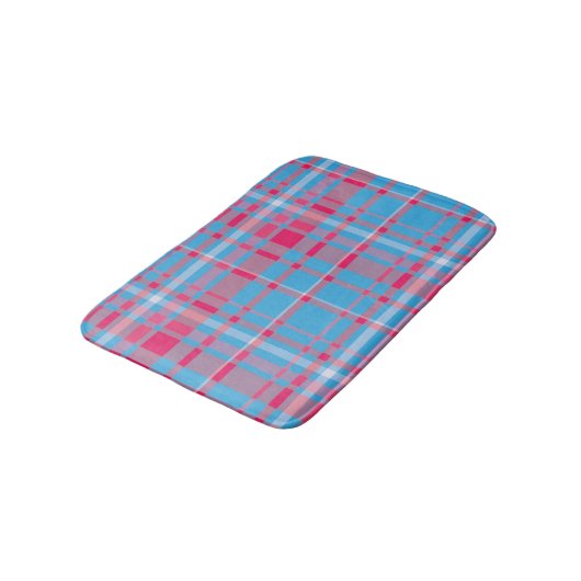 Tartanblauw en rood badmat (Gekanteld)