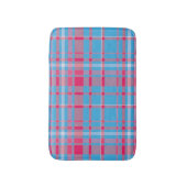Tartanblauw en rood badmat (Voorkant Verticaal)