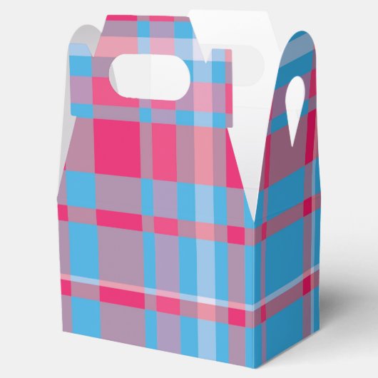 Tartanblauw en rood bedankdoosjes (Geopend)
