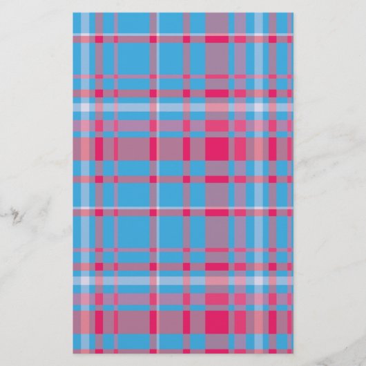 Tartanblauw en rood briefpapier (Voorkant)