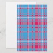 Tartanblauw en rood briefpapier (Voorkant / Achterkant)