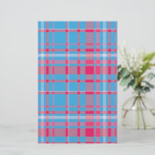 Tartanblauw en rood briefpapier (Staand voorkant)