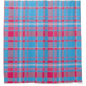 Tartanblauw en rood douchegordijn (Voorkant)