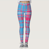 Tartanblauw en rood leggings (Voorkant)