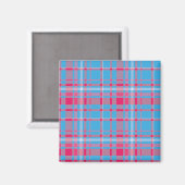 Tartanblauw en rood magneet (Voorkant / Achterkant)