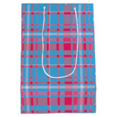 Tartanblauw en rood medium cadeauzakje (Achterkant)
