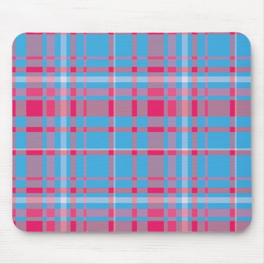 Tartanblauw en rood muismat (Voorkant)