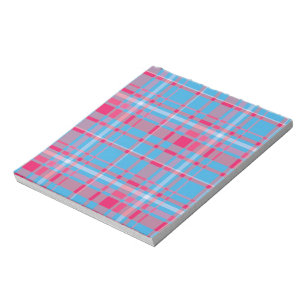 Tartanblauw en rood notitieblok