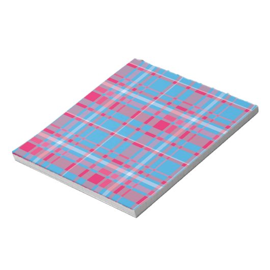Tartanblauw en rood notitieblok (Linkerzijde)