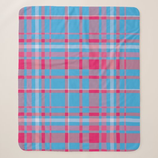 Tartanblauw en rood sherpa deken (Voorkant)
