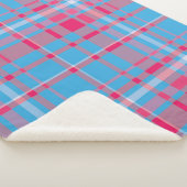 Tartanblauw en rood sherpa deken (3/4)