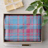 Tartanblauw en rood tissuepapier (Geschenk)
