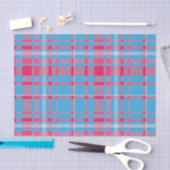 Tartanblauw en rood tissuepapier (Craft)