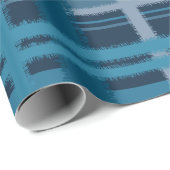 Tartanblauw patroon cadeaupapier (Rol Hoek)